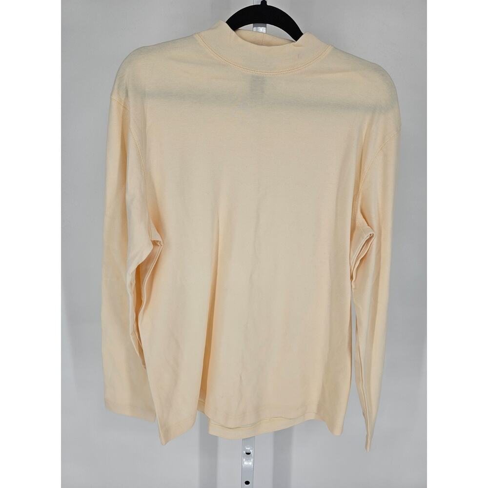 PB Basics Womens Sz XL Long Sleeve Mock Neck T Shirt Cream Color